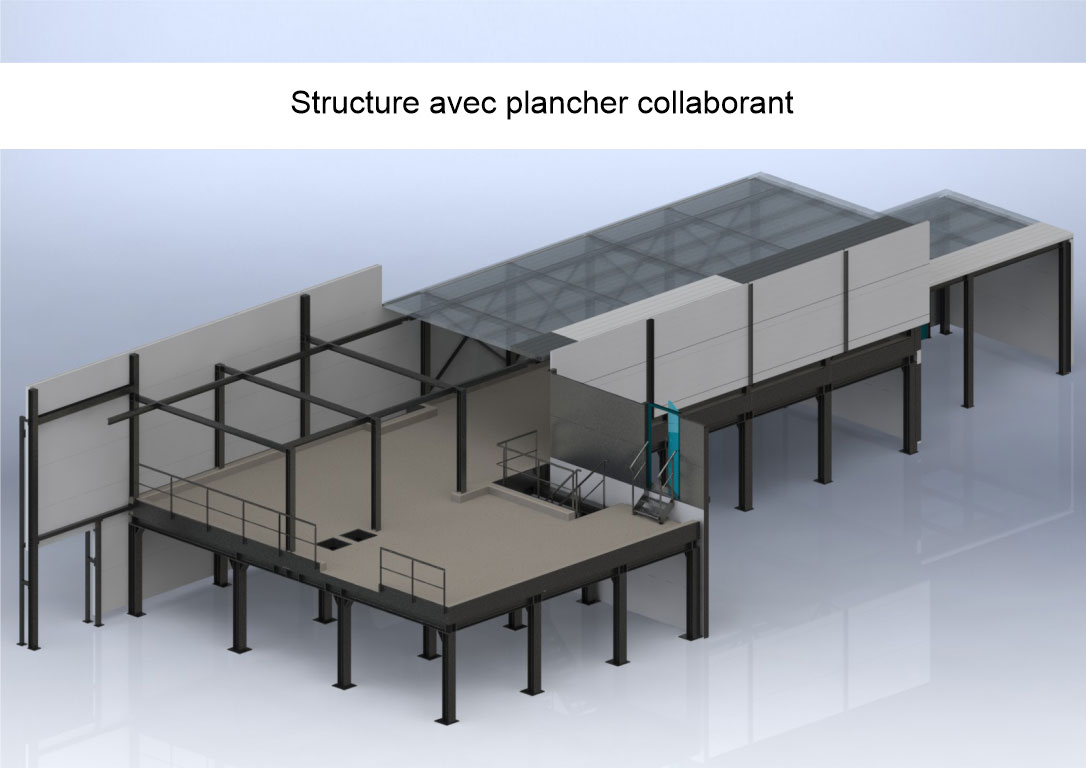 Structure avec plancher collaborant
