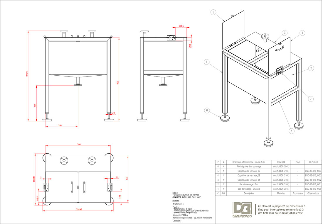 Plan mobilier industriel