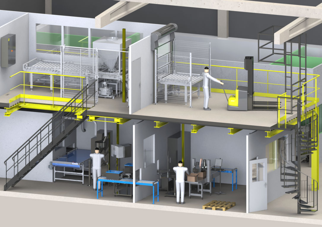 Zone de conditionnement poudres