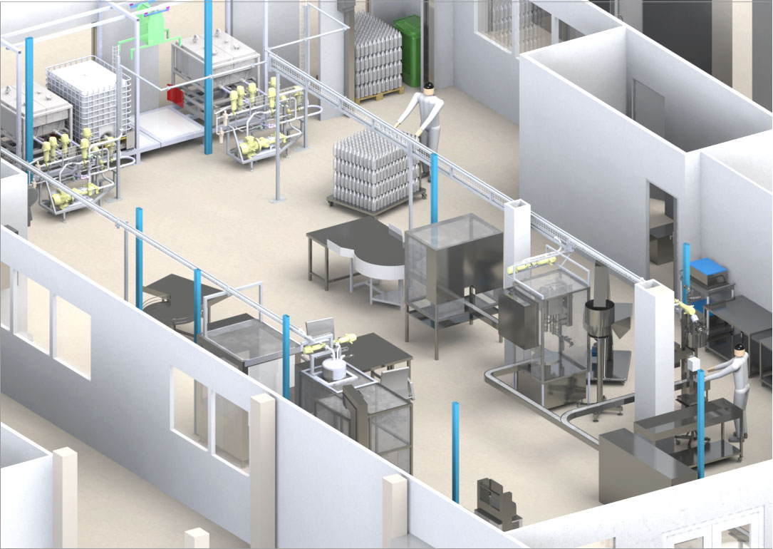 Zone de conditionnement liquides