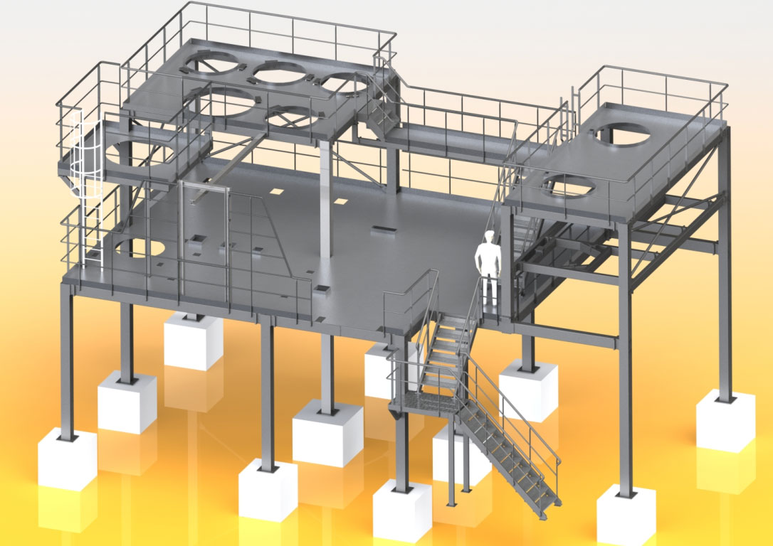 3D Plateforme métallique